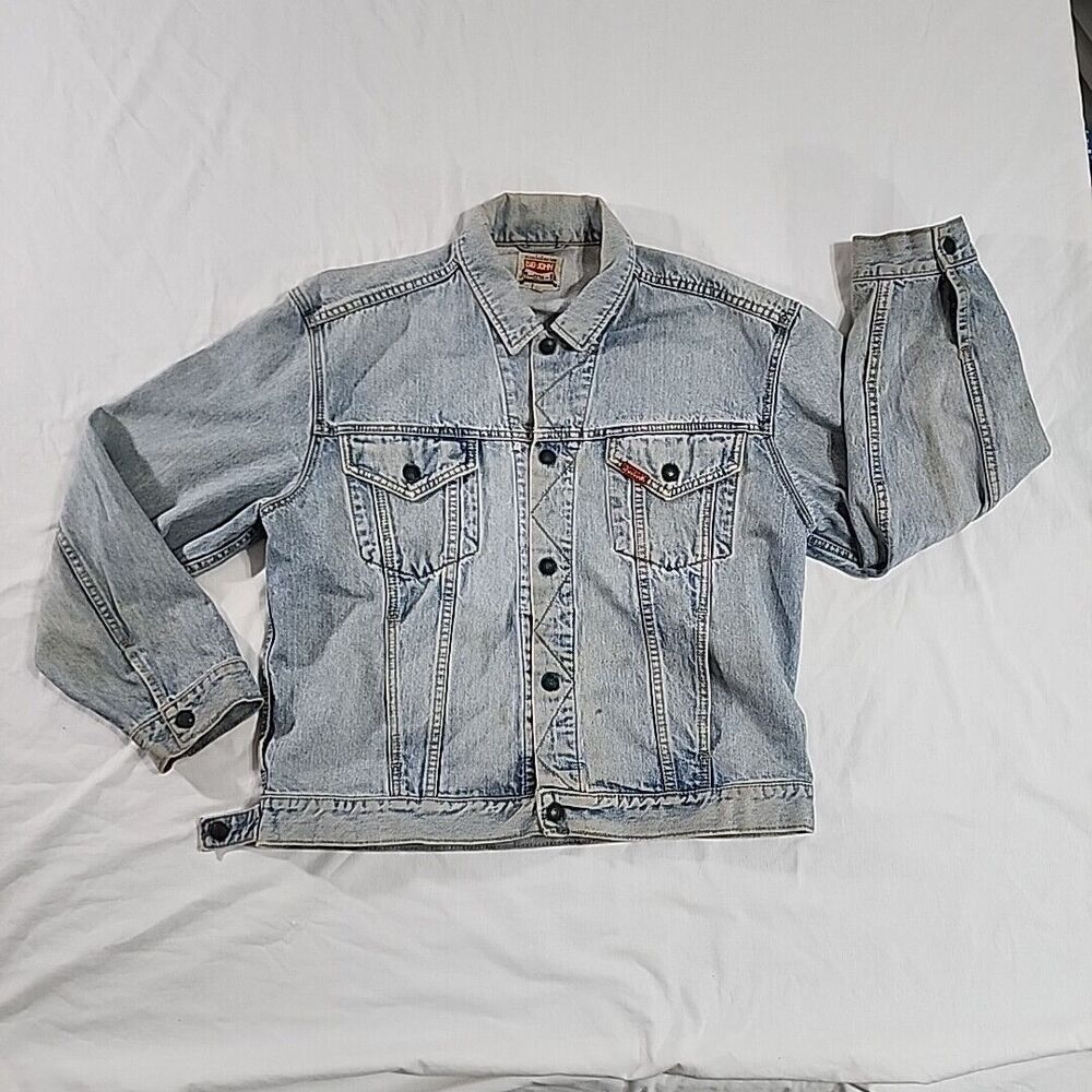 Vintage BIG JOHN Denim Jeans Trucker Jacket Blue‎ Japan SIZE 3L